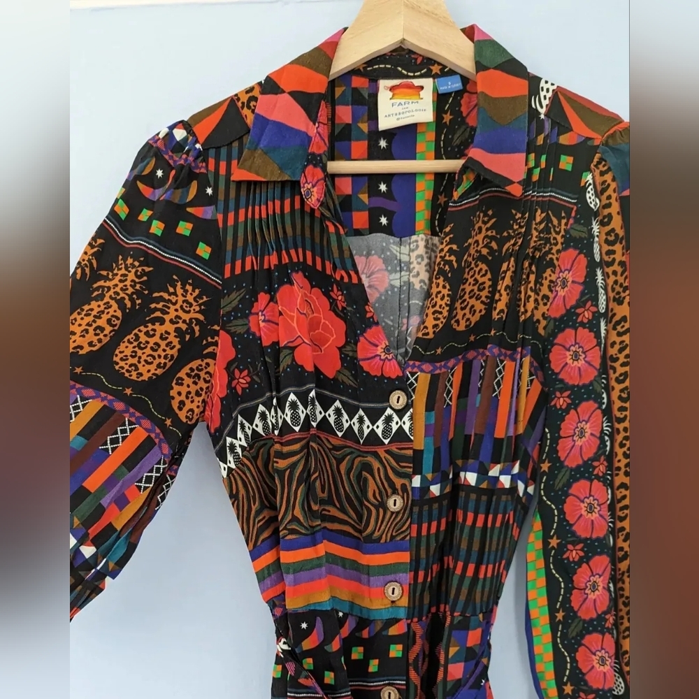 Farm Rio Colorful Patterned Midi Dress - Picture 3 of 10